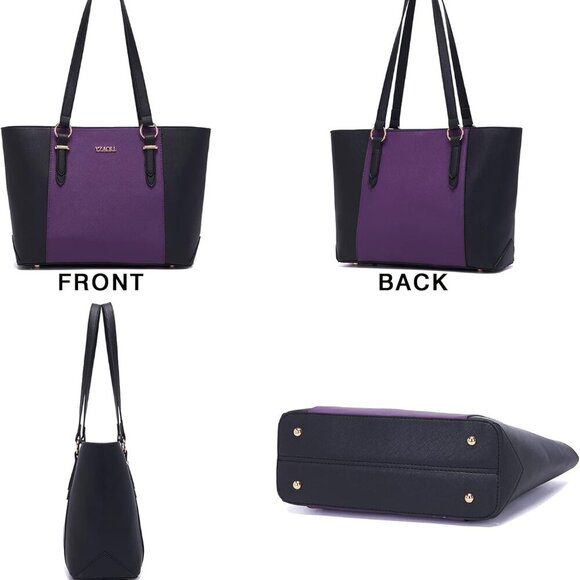 Purses for Women Faux Leather Medium Large Tote Satchel Shoulder Purse Handbag W - Picture 5 of 7